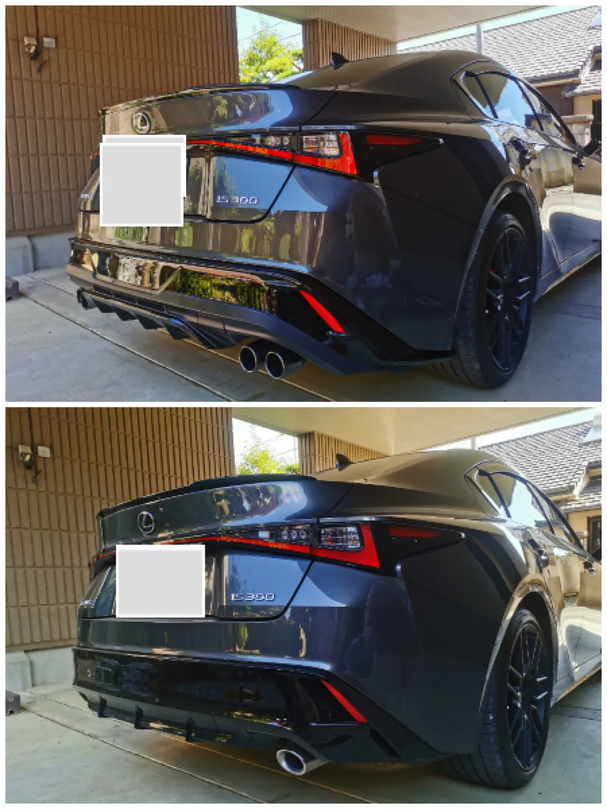 上　TRD　4本出し
下　純正　2本出し