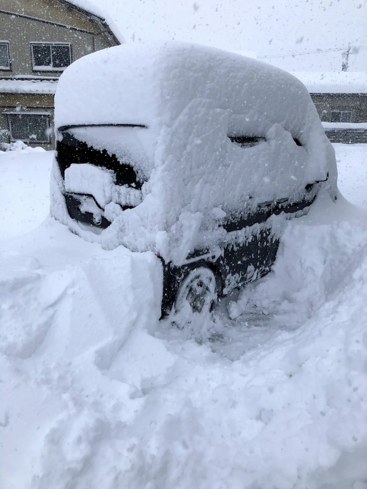 もう雪つもりすぎてなんにもできなくなった愛車タント

これはさすがに4WDでも太刀打ちできない。
このあとたくさんすかしてでれました