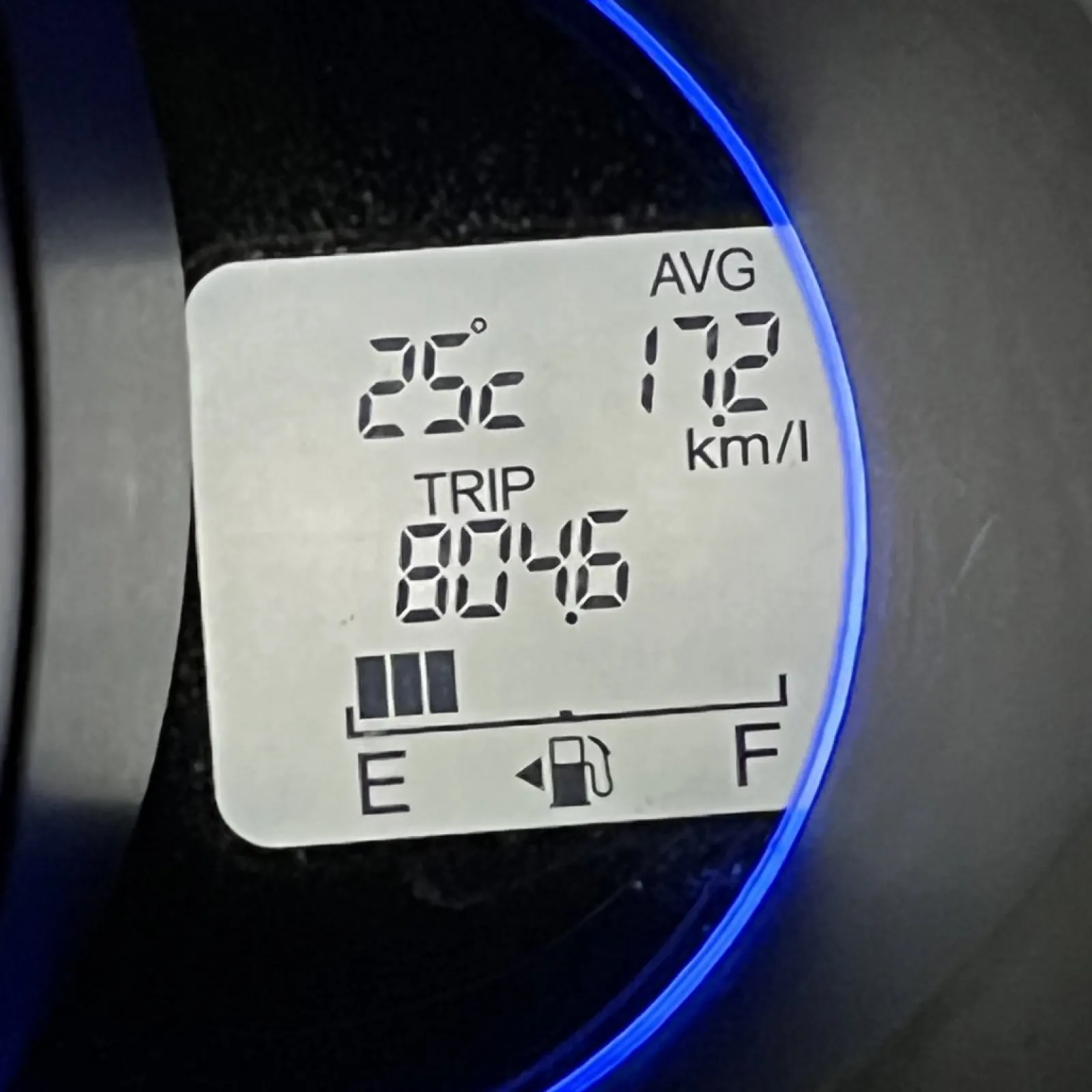この時点で燃費最高記録17.2km/lでした。