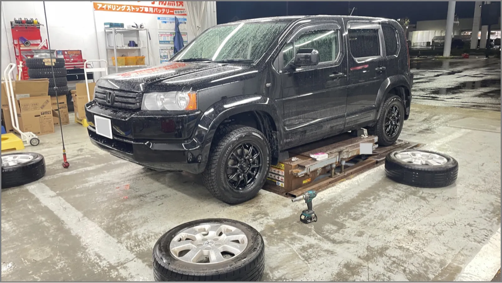 工場での作業中、コレくらいにリフトアップしたいなーと思った瞬間w