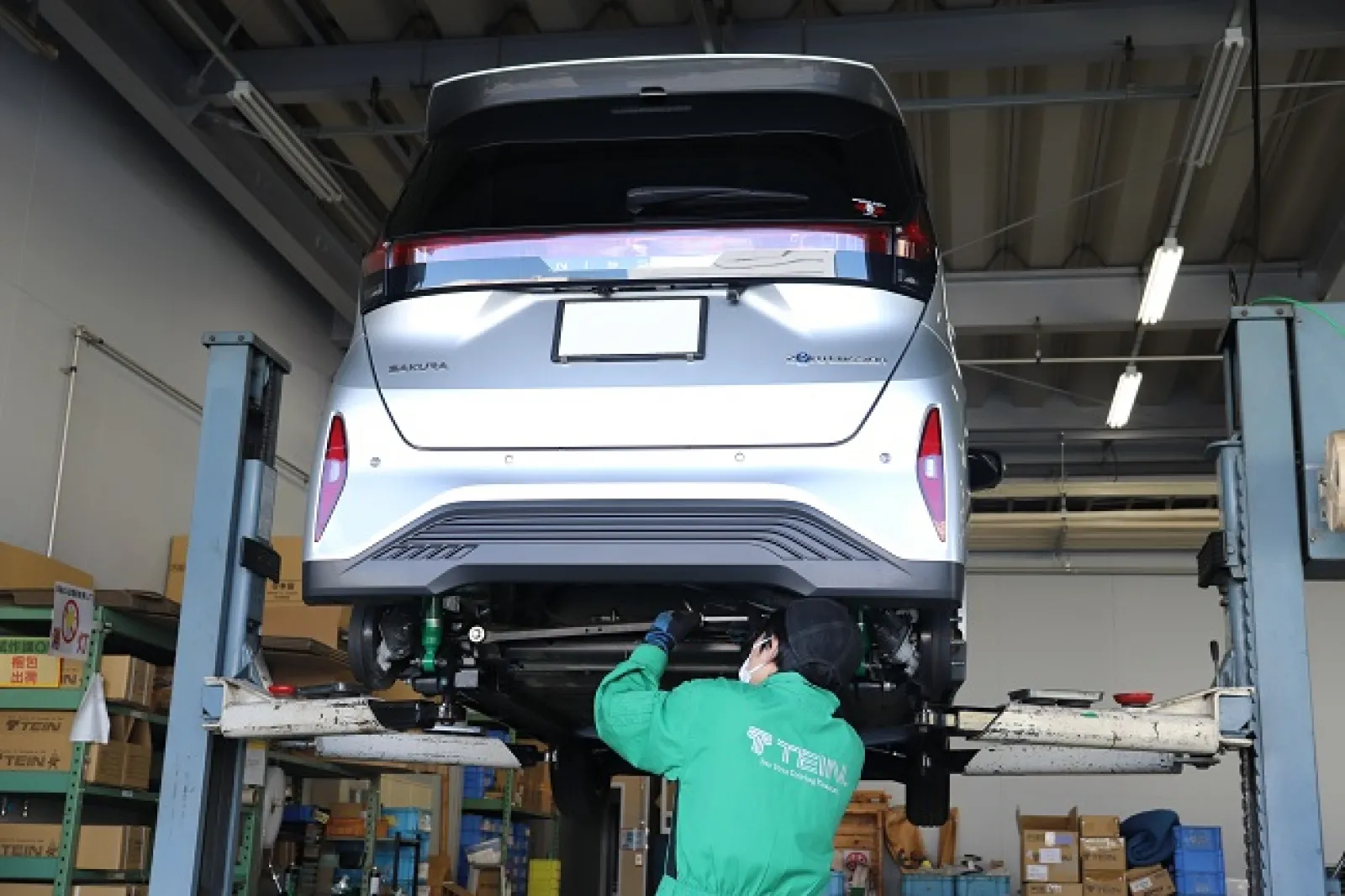 サクラ B6AWが全長調整式車高調「FLEX Z」最終チェックの為に