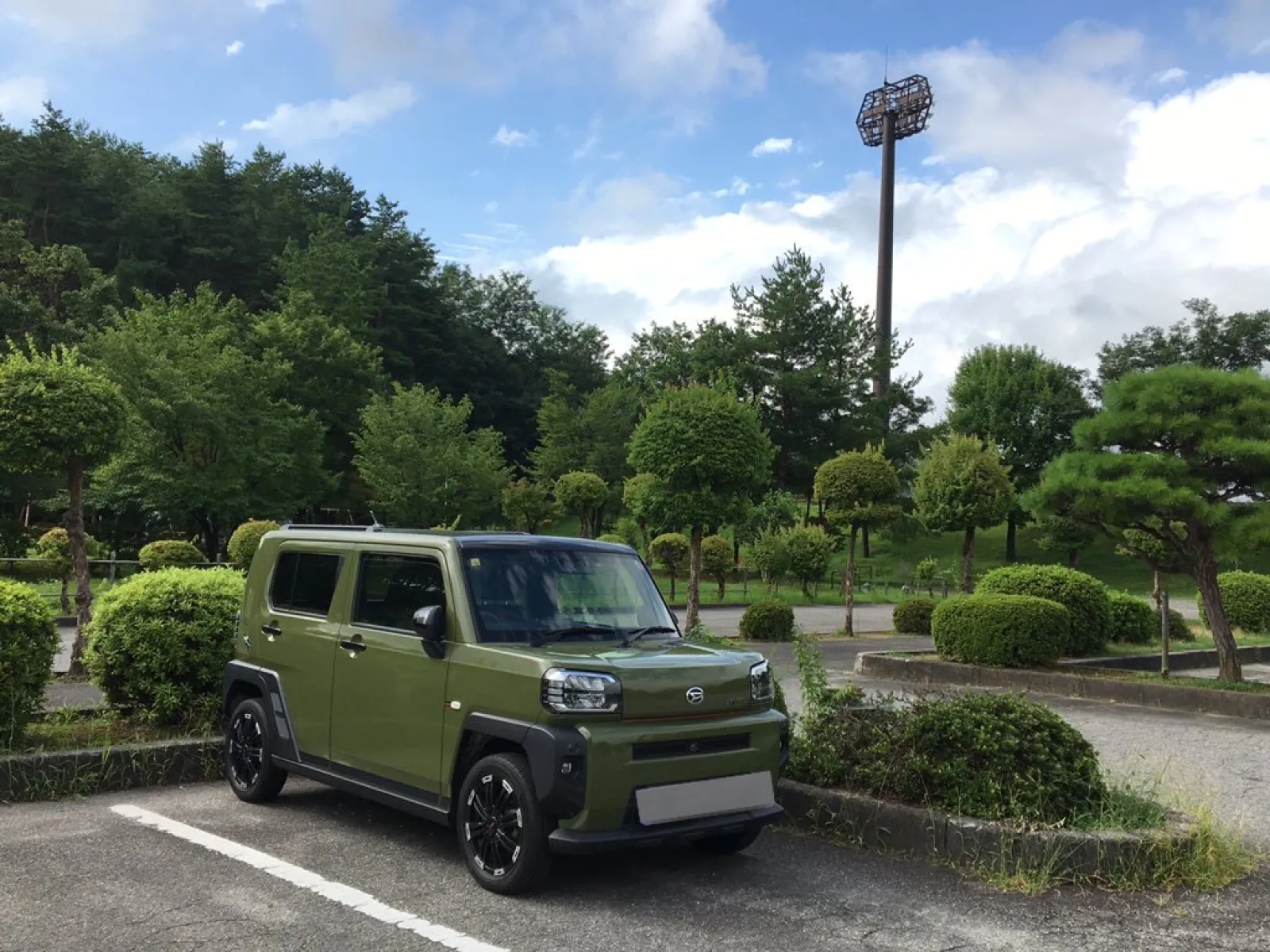 先日、公園の駐車場にて。