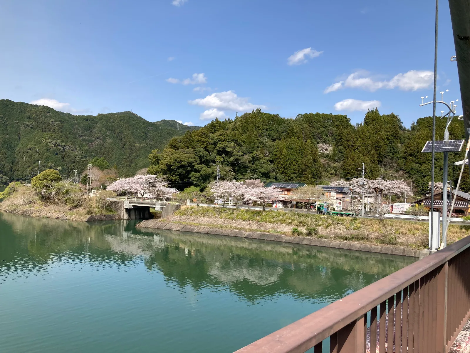 道の駅を振り返るとこんな感じです。
桜も満開です。