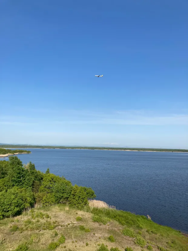 ウトナイ湖の展望台からの眺め最高です