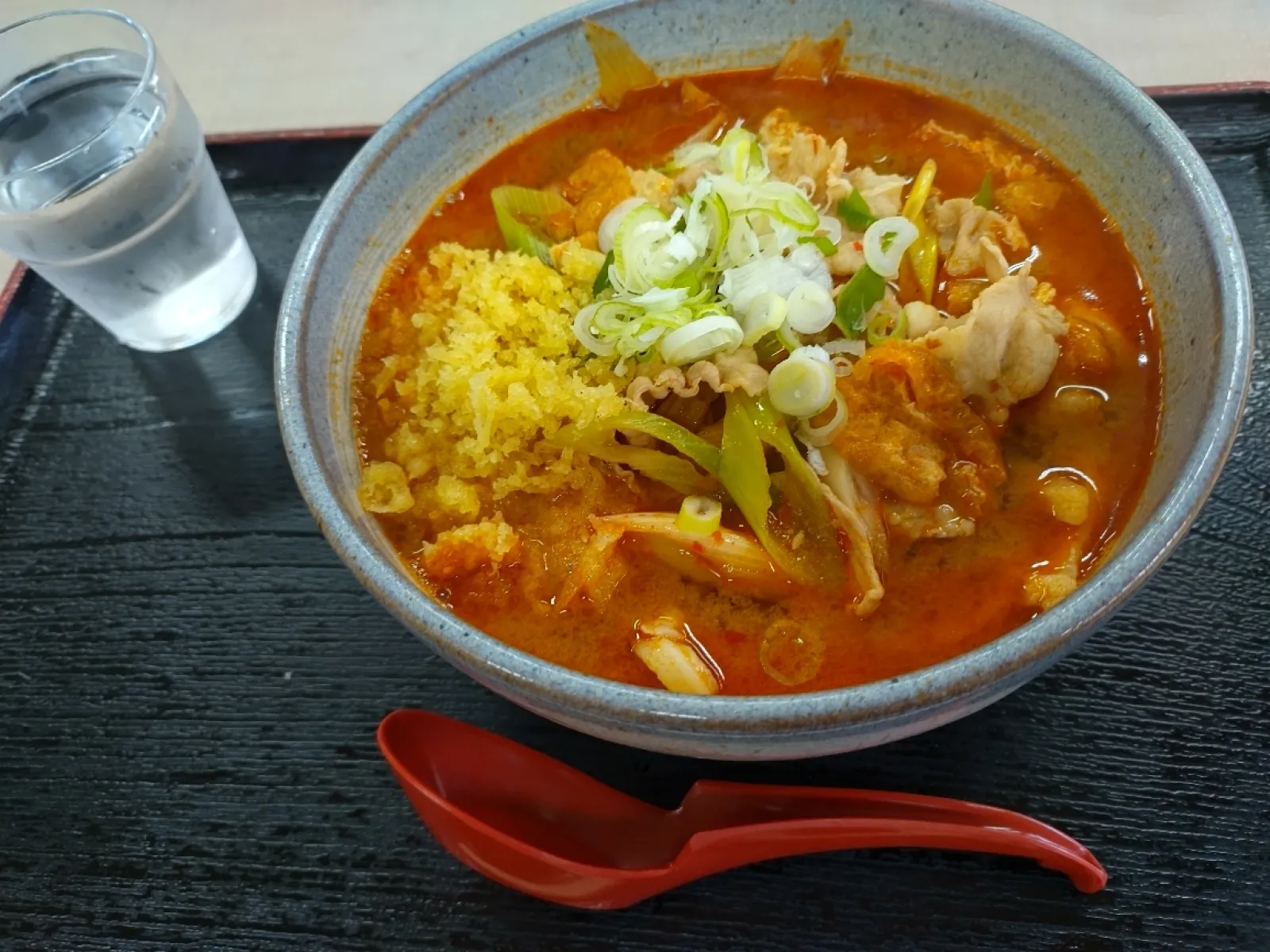 富士吉田にきたらやはり吉田うどん。
コシのある小麦粉うどん。このお店は吉田うどんの中ならまだ柔らかい方？だけど、十分コシがあった。辛いかけうどんだったけど激辛でなく出汁が美味しくて満足！お水は富士山の湧水らしい～