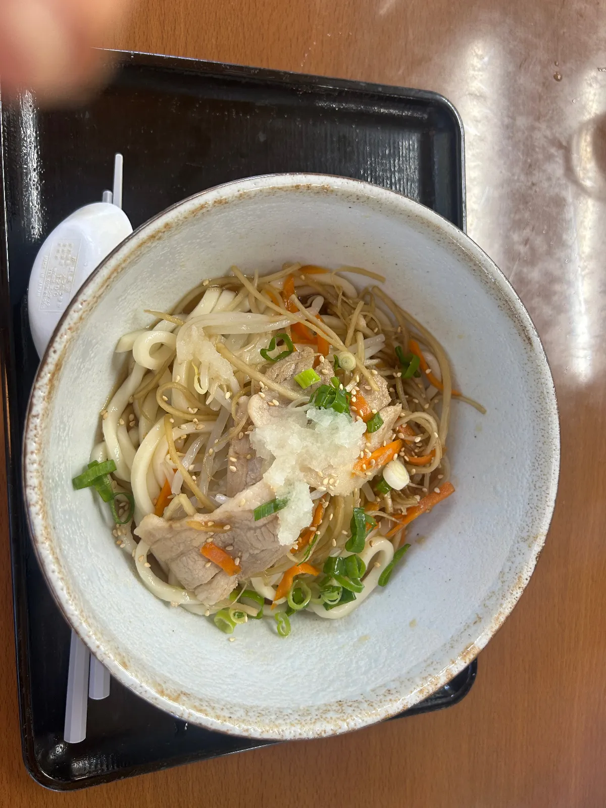 真庭SA ランチ 冷し豚ごぼううどん