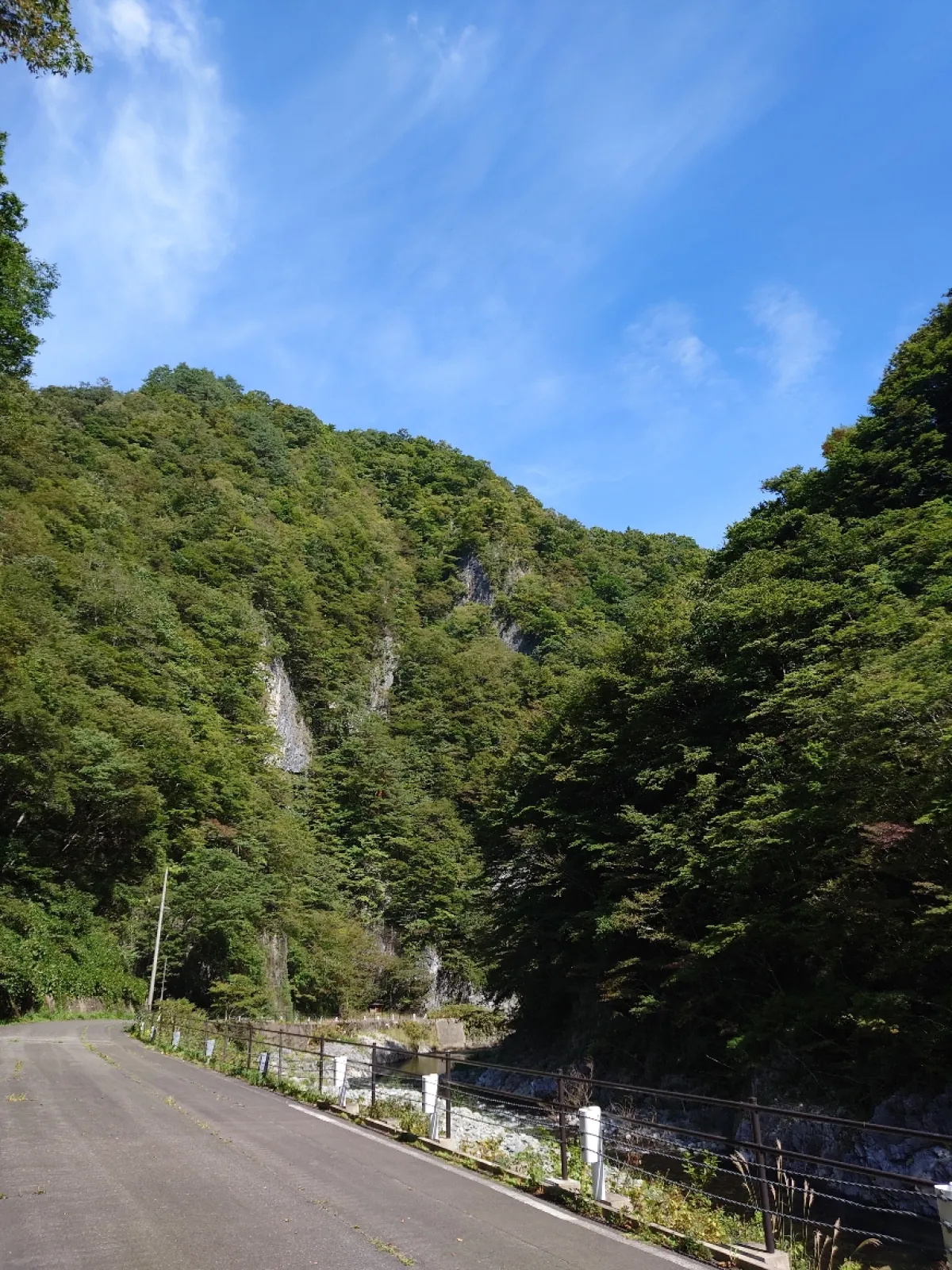 久慈渓流の山肌