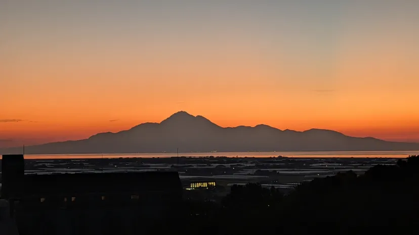 山の上展望公園からの夕陽
