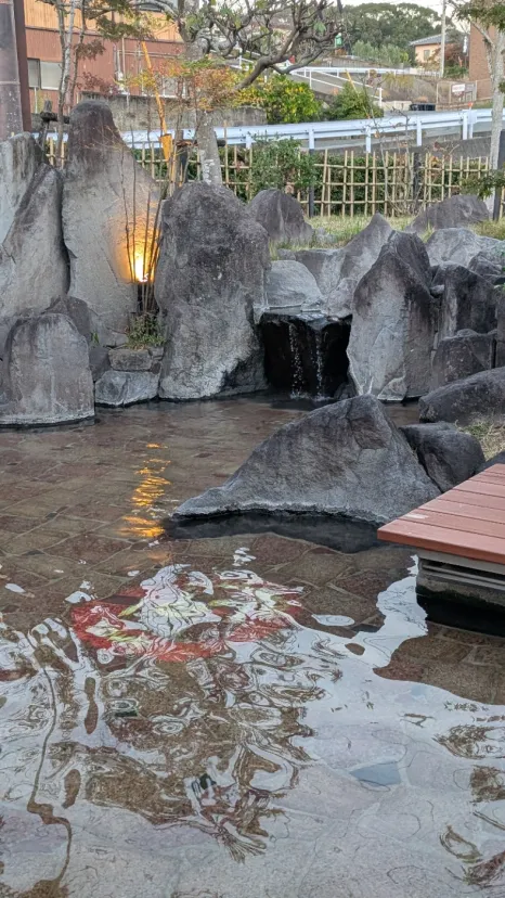玉名の温泉街の足湯