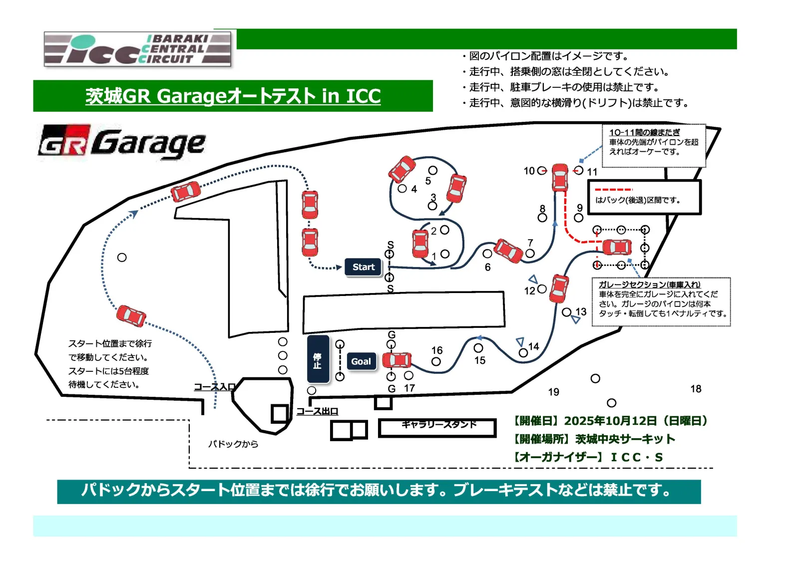 コースは短いと思いますが、普段走らない人が走ると結構満足です
練習走行1回+本番走行を2回走行してタイムのいい方で順位を決めます