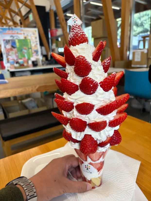 道の駅くしがきの里のいちごパフェ🍓