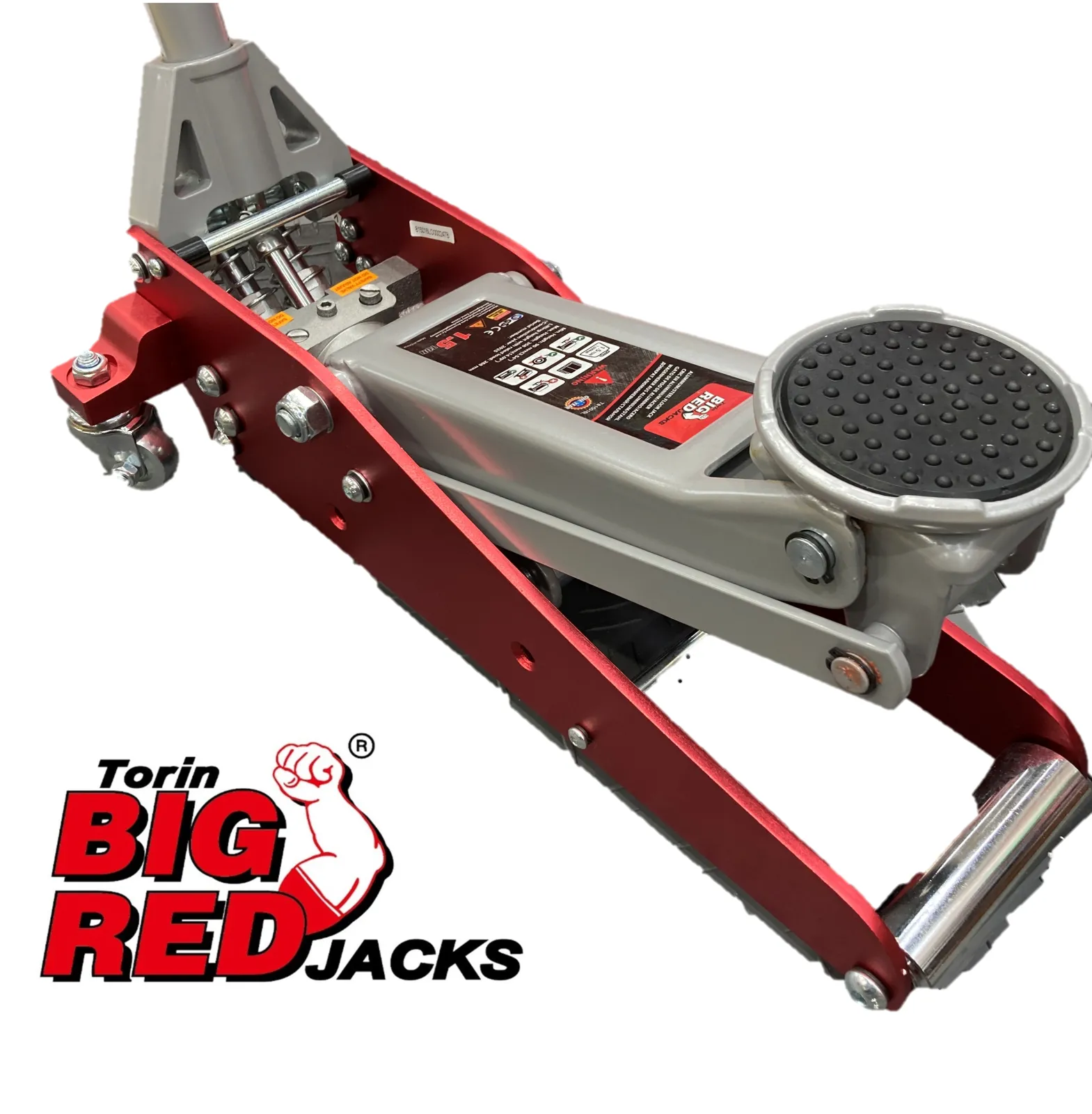 存在感と耐久性のあるレッド×グレーのアルミフレームボディ、
ダブルピストンで滑らかなリフトアップ