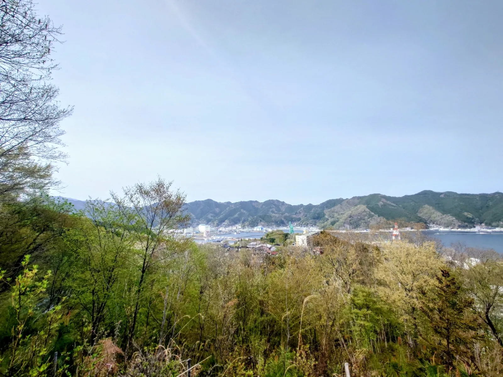 釜石市市街地方面の展望