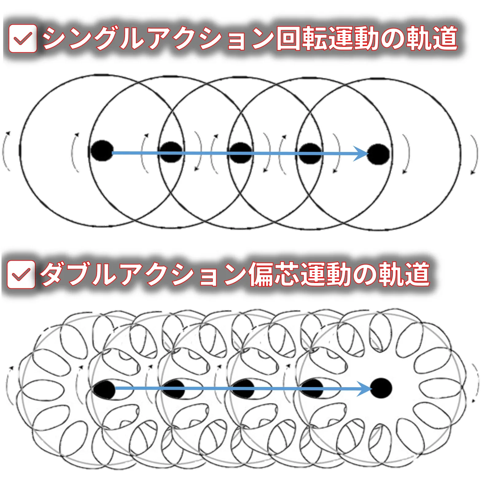 シングルアクションポリッシャーとダブルアクションポリッシャーの違いは？
アクションの違いは、回転運動の違いです