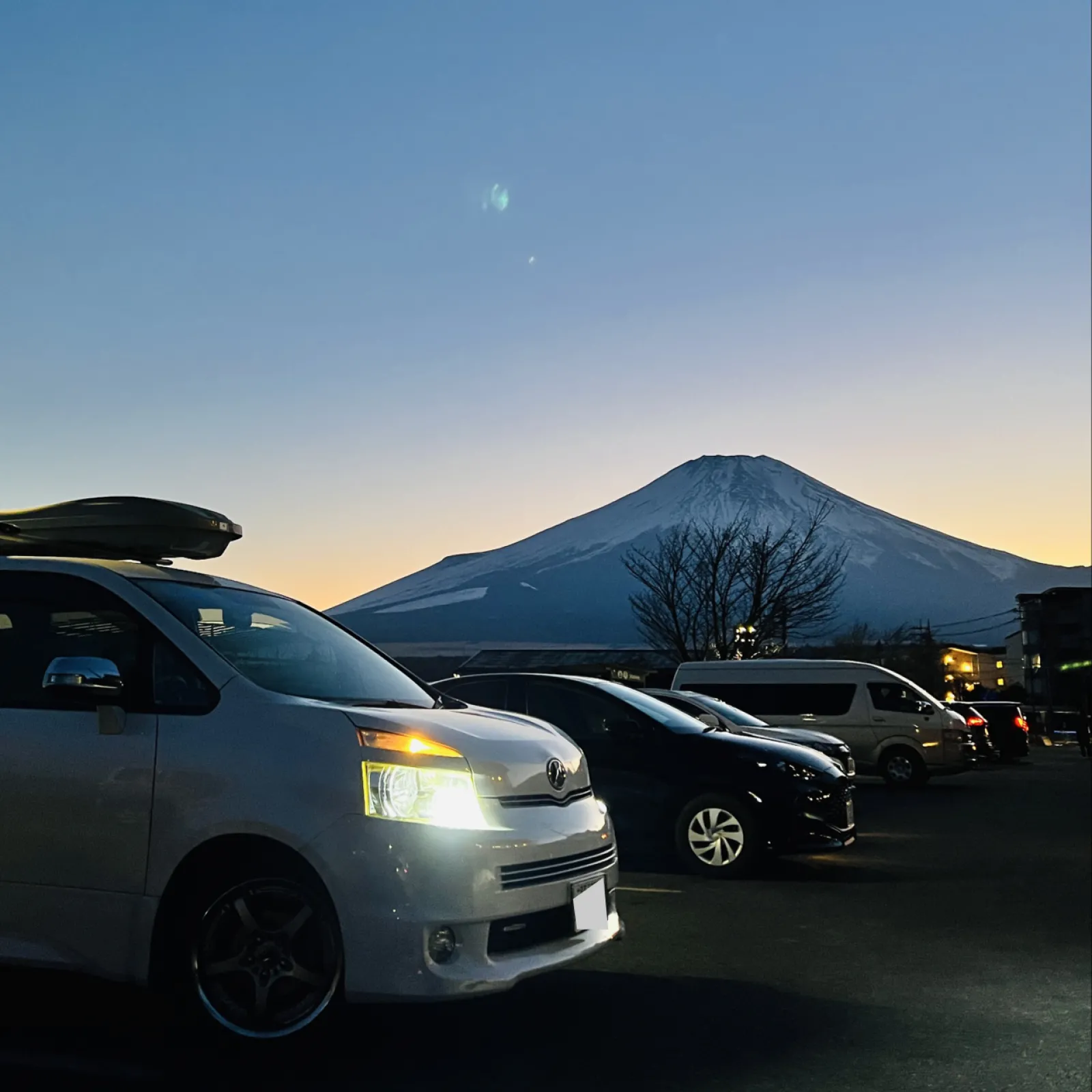 夕景はライトオンですね