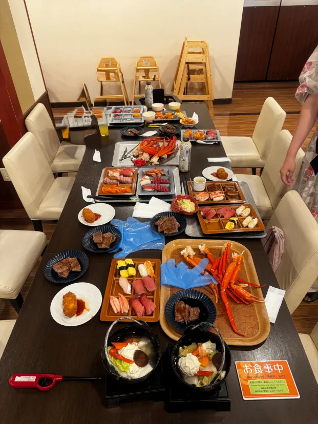 旅館での夕食