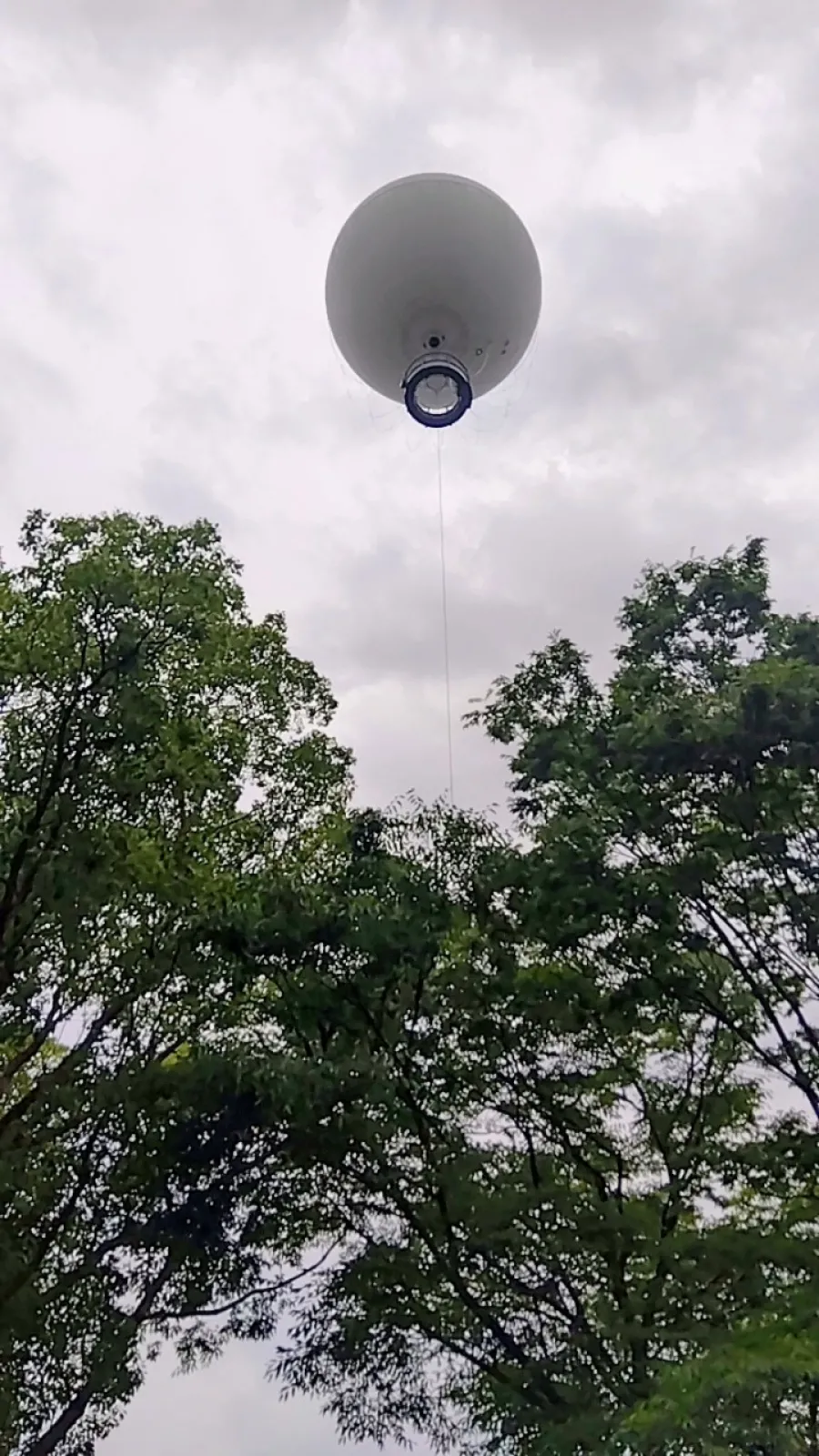 大阪府堺市の大仙公園で古墳見学用の気球が上がっていました