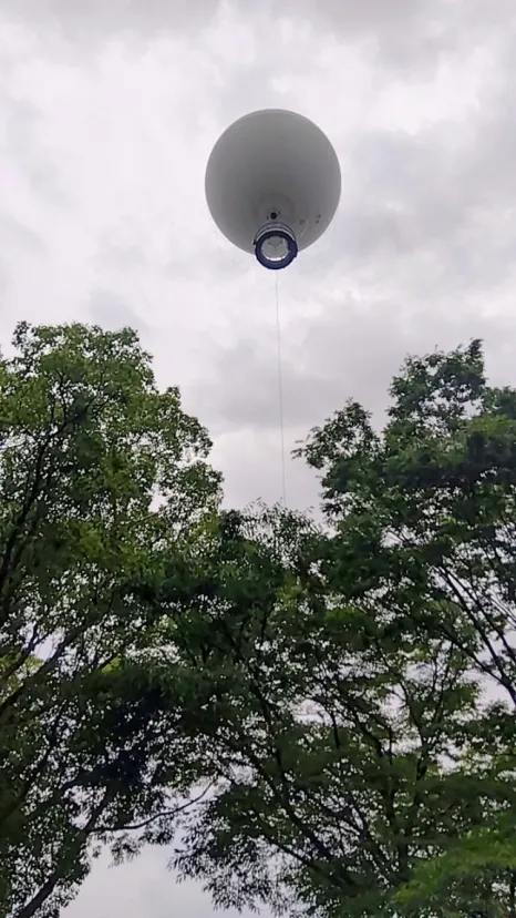 古墳で気球