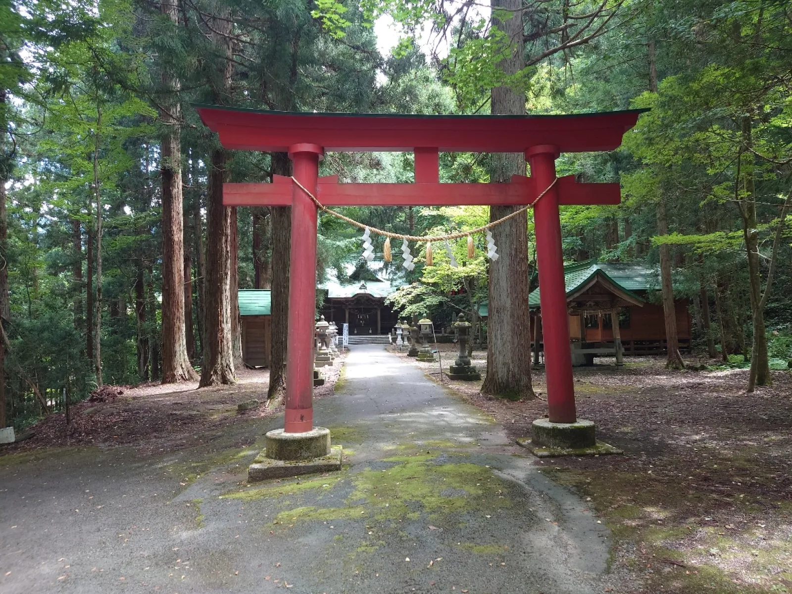 少し山の中に神社の境内が有りました。
家のナビがちょっと融通が利かなくて、小さなクランクを表示してなくて２回も同じ道を回ってしまった。