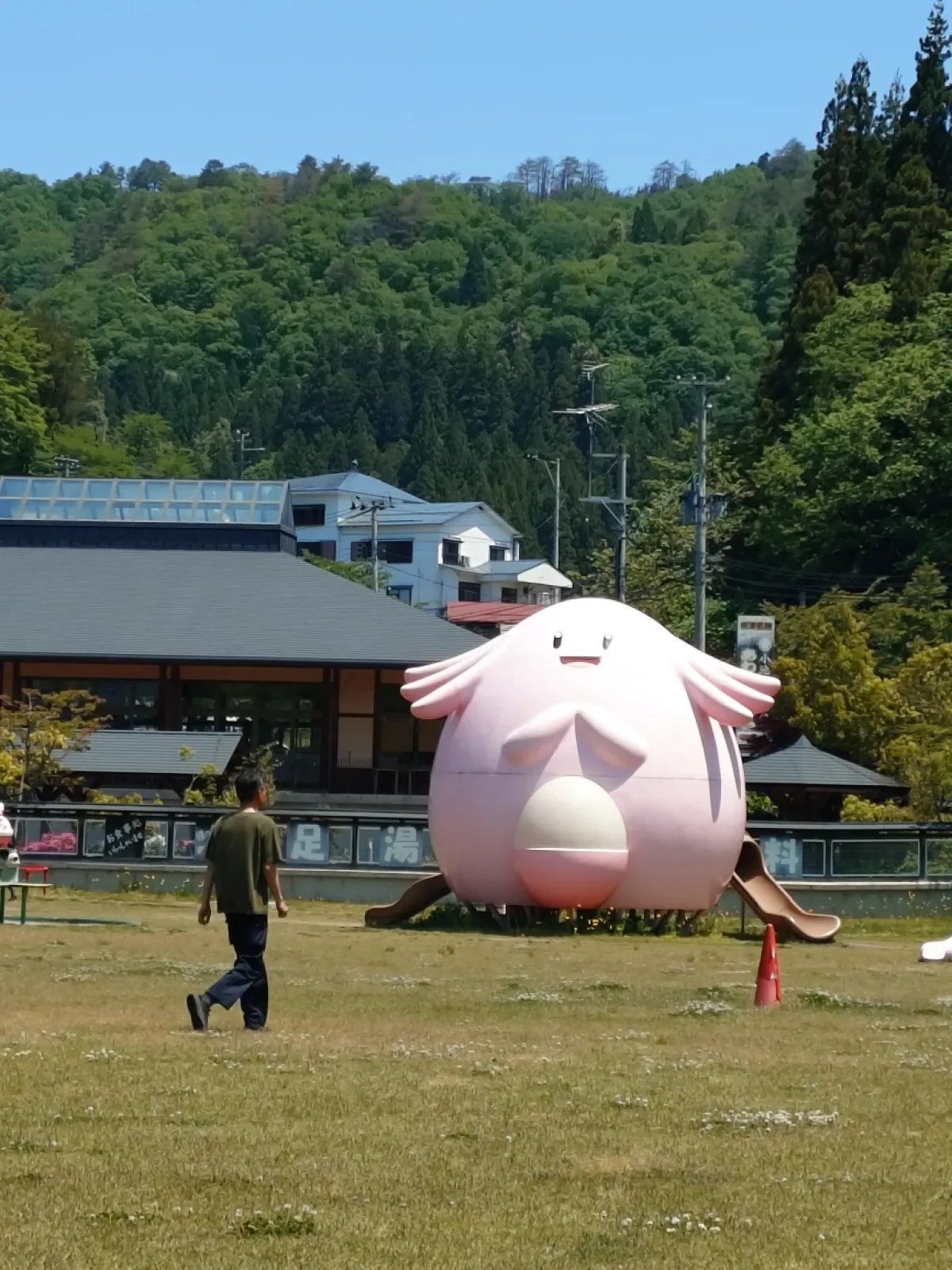 ご当地ポケモンの公園です。
冬はラッキーも冬囲いされます。