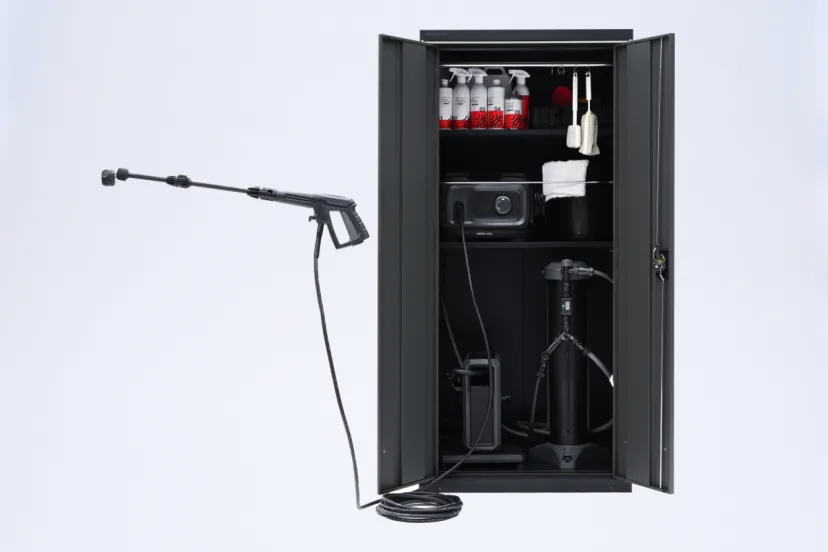 グリーンライフ「洗車ステーション」レビュー!純水器や高圧洗浄機をすっきり収納できる“洗車基地”に大注目