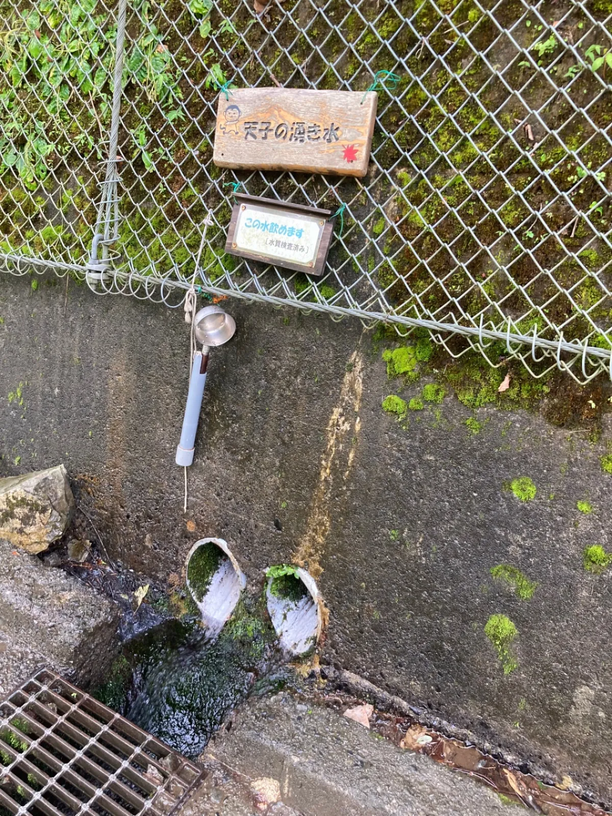 トンネルを抜けて、さらにありがたいことに、
山の水飲み場を確認。私も行き帰りに飲ませてもらいました。冷たく美味しい！

以前に来た時にあったかどうか記憶になかったです。