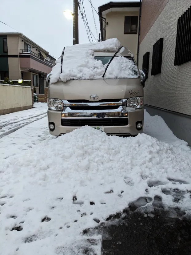 雪で・・・