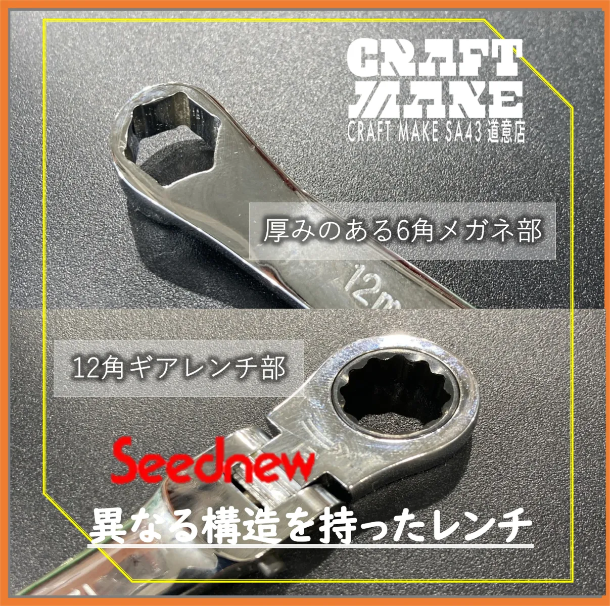 『角度を保持できるロック機構付き』が最大の魅力

厚みがありしっかりとホールドできるメガネ部は
15°オフセットのヘキサゴン形状固定