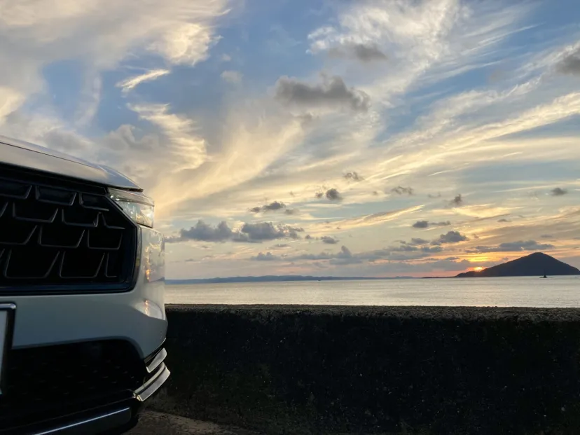 珍しい雲と夕日