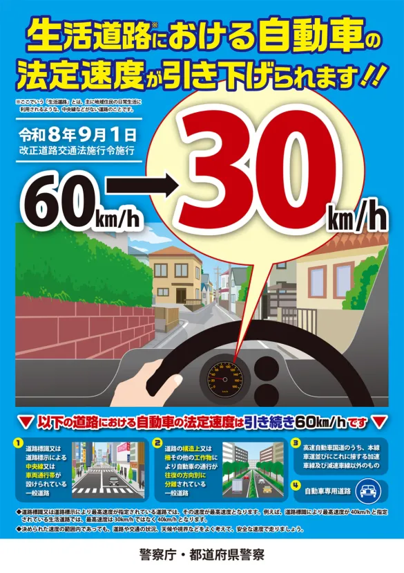 生活道路の30km/h規制対策!レーダー探知機で速度違反を防ぐ