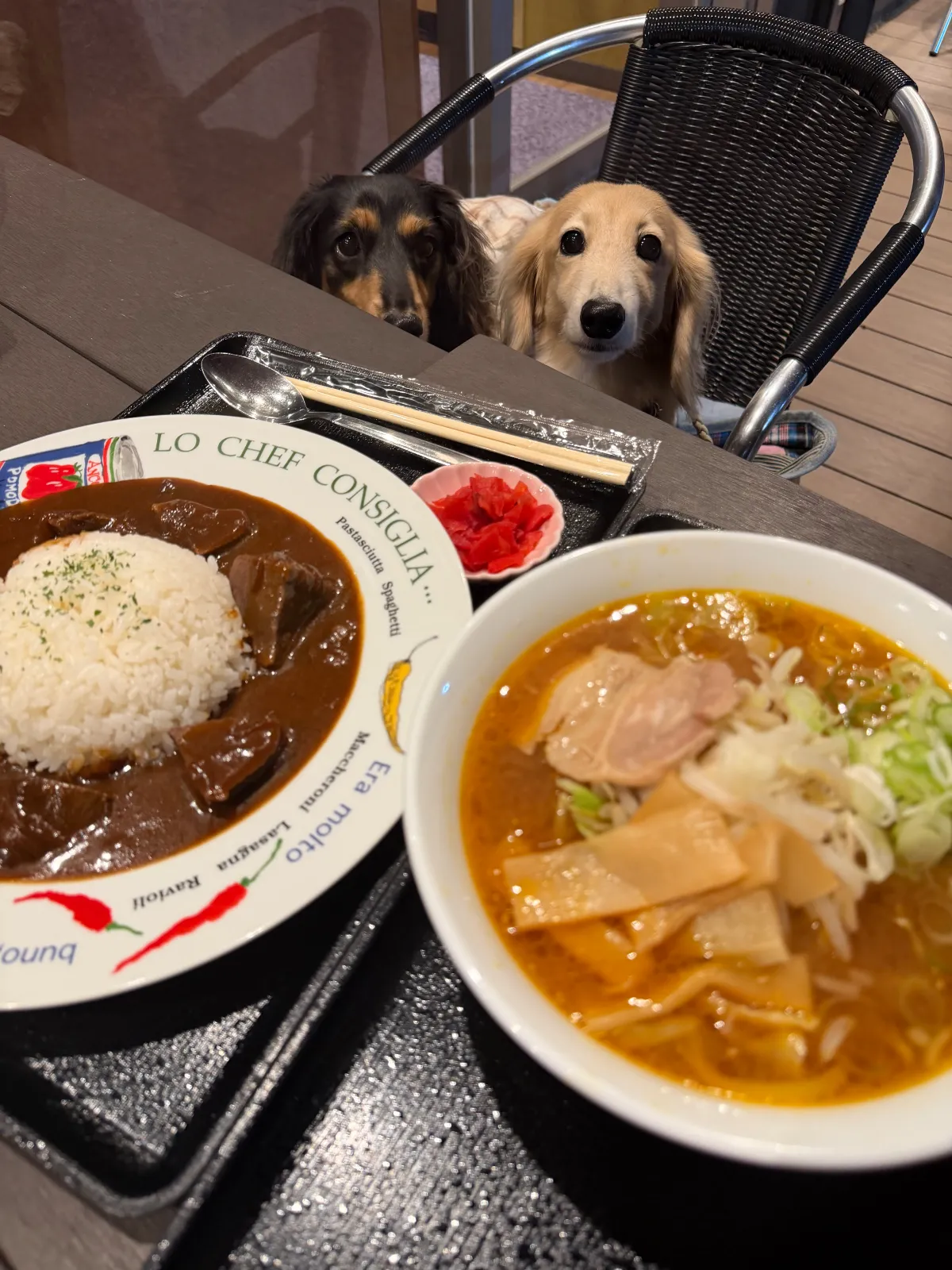 牛タンカレーと味噌ラーメン