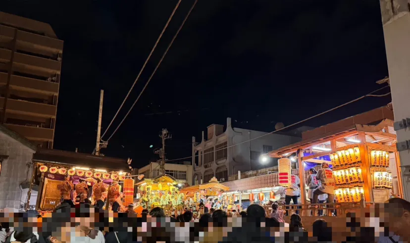 圧巻の4町太鼓競合い