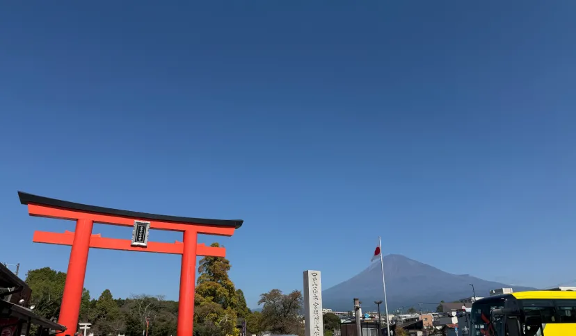 富士山の見える神社