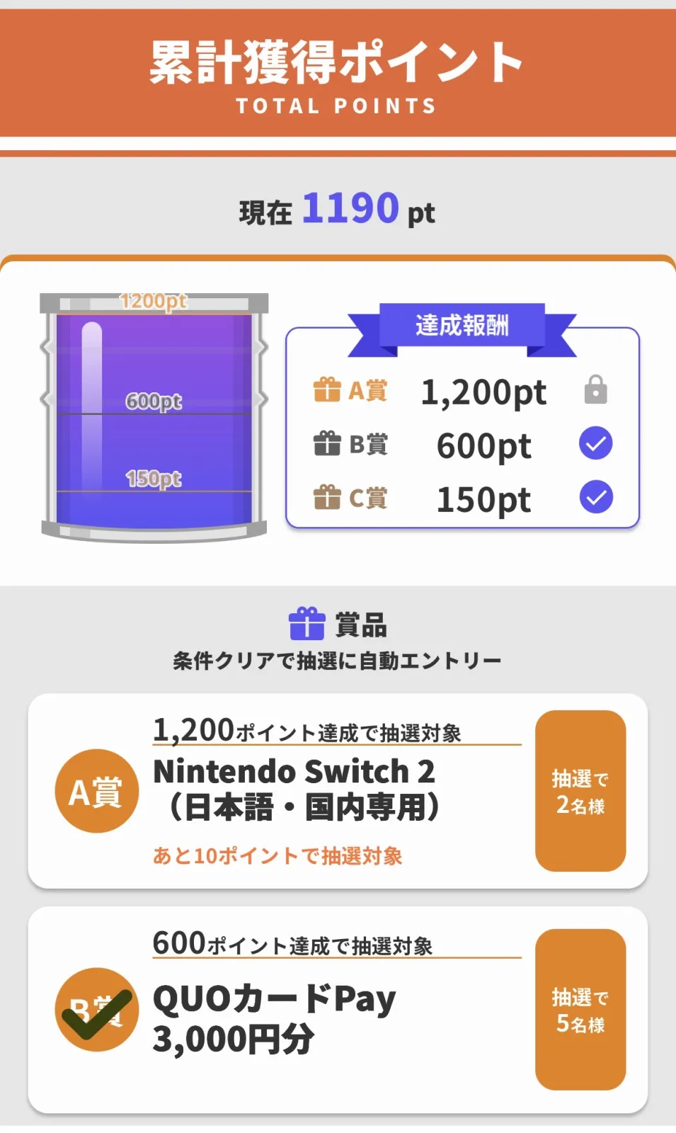 MOBILAポイントチャレンジ企画❗️
ついに1200pt達成しました〜✨

Switch2当りますよーに🙏
子供のSwitch2 スポーツリゾートがやりたい😁

えっ？1190ptだって❓❓
この投稿で10pt加算で達成なんです✌️
いいねとコメントで　1日90pt
20日で1200pt
10/20にピッタリ達成とはなかなか計画通り進みました😁

みなさんの達成状況いかがでしょうか？