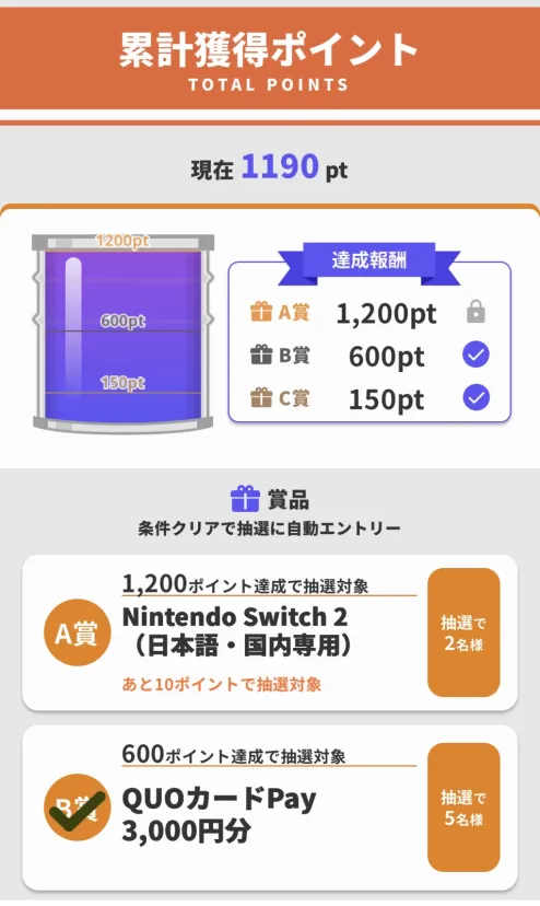 ポイチャレ達成✨