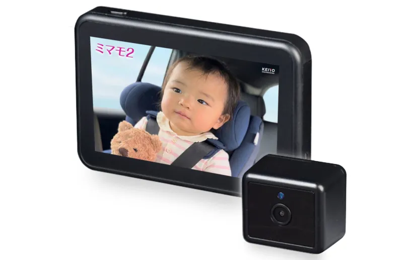 KEIYO、振り向かずに後席の子供を見守れる車載対応ベビーモニター「ミマモ2」