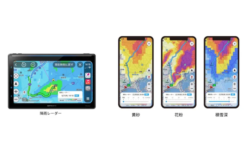 パイオニア、カーナビアプリ「コッチ」アップデート プレミアムプランの天気情報を活用する機能拡充