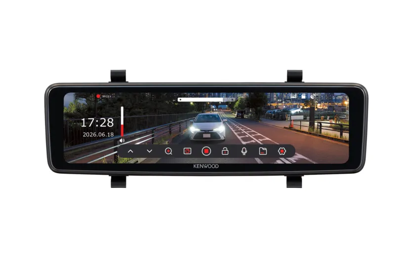ケンウッド、デジタルルームミラー型前後2カメラドライブレコーダー“ミラレコ”「DRV-X80EM」