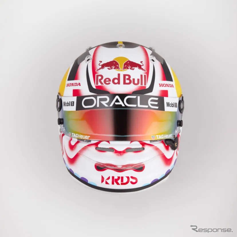 角田裕毅選手がF1日本GP用の特別デザインヘルメットを公開！ テーマは「KABUKI」、市川團十郎が監修