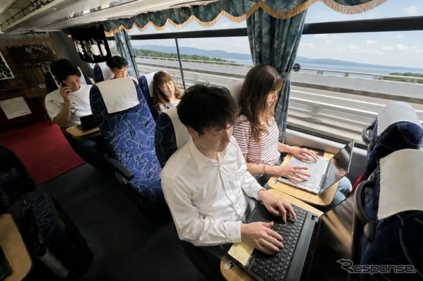 車内で通話・ウェブ会議OK！ 大阪～琴平間を移動オフィス化…琴平バス「コトリンクビズ」