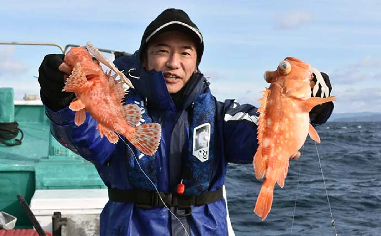 中深海の根魚五目釣りで50cm級頭に良型ウッカリカサゴが連発【三重