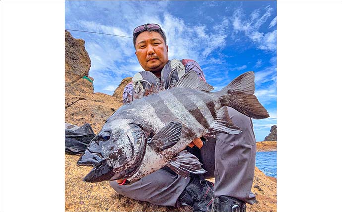 夜明け前の沖磯釣りで60cmイシダイをキャッチ【山口・見島】潮の動きと