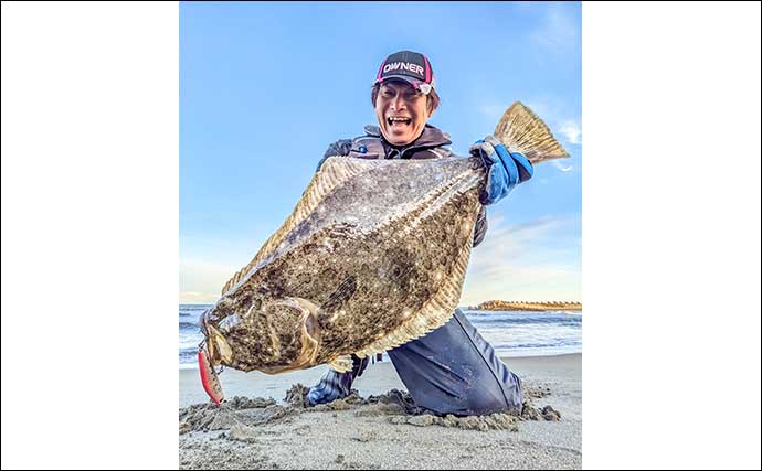 サーフでのルアーフィッシングで65cmヒラメ登場【茨城・鉾田】サラシ