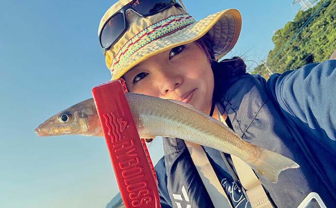 維和島のちょい投げ釣りで20cm級含むキス12尾を手中【熊本】立つ天秤