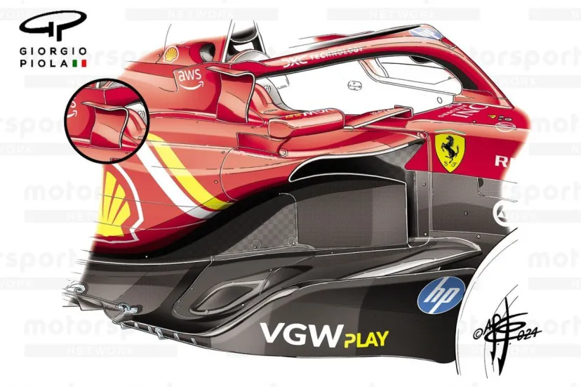 【F1メカ解説】カナダでの大苦戦から脱却へ……フェラーリSF-24のアップデートが明らかに。サイドポンツーンも変更