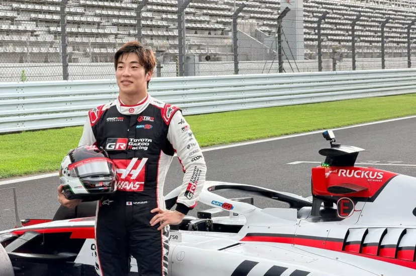 福住仁嶺、F1初走行。ハースのVF-25で富士スピードウェイを走る! しかし”涙”はお預け「集中しすぎて、感動どころではなかった」