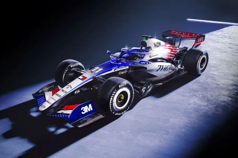 キャデラック、F1イギリスGPでアメリカ建国250周年を祝う特別カラーリング実施。モチーフは星条旗