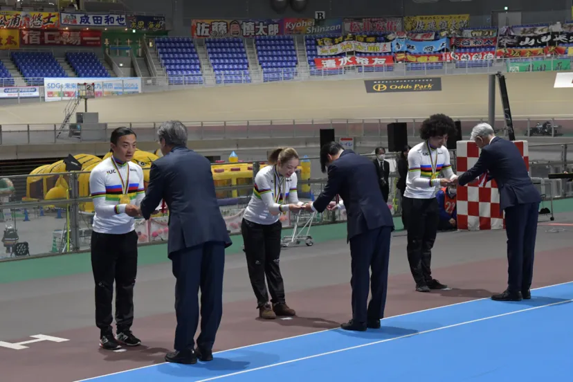 トラック世界選手権メダリスト凱旋！小倉競輪場で報告会＆報奨金授与式