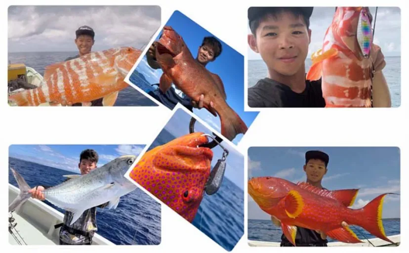 沖縄の離島『伊是名島』陸っぱりルアー釣行で4目釣果　ロッド1本でイカも魚も？