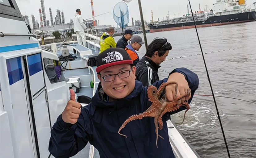 東京湾の船エギタコ釣行でマダコ5杯【神奈川・忠彦丸】 水潮に苦戦もアクションを工夫